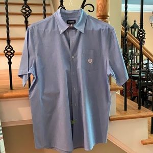 Men’s Blue CHAPS Short Sleeve Button Down Size Large